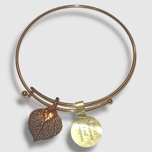 Rocky Mountain Leaf Company Real Aspen Leaf‎ Iridescent Copper Charm Bracelet